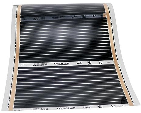 MincoHeat 200-240V Infrared Heating Film 140W/m2 Electric Underfloor Heating System 50CM Width 40 ℃ Reptiles Warm Mat (50cm*1m)