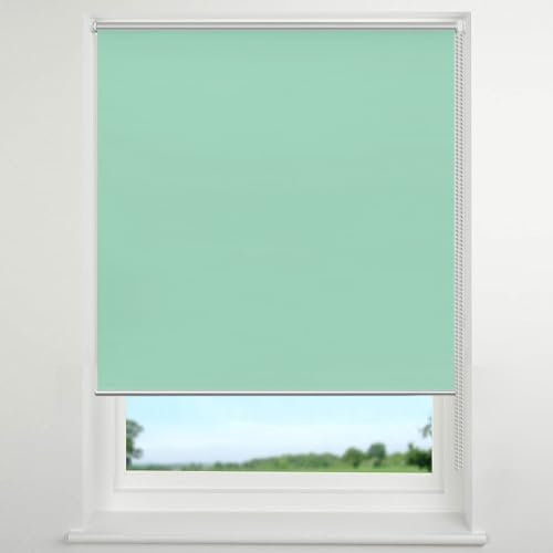 Verdunkelungsrollo Ohne Bohren 120 x 100 cm Sonnenschutz Blickdicht Sonnenschutz Verdunkelungsrollo inkl Montagematerial für Schlafzimmer, Zart Grün