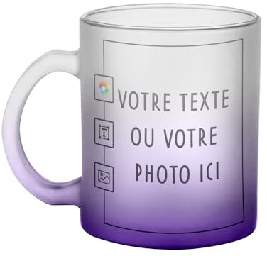 Fabulous Mug en Verre Violet - Personnalisable Personnalisé avec Votre et Image et Votre Texte