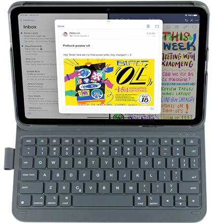 DEQSTER Slim PRO Keyboard 10,9/11 für iPad 10,9 (10. Gen), iPad Air 10,9 (4./5. Gen), iPad Pro 11 - Tastatur Hülle - Bluetooth- QWERTZ
