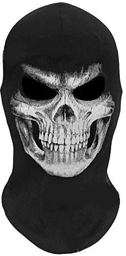 Yearsahrk Ghost Maske Totenkopf Maske Sturmmaske Sturmhaube Ski Gesichtsmaske Karneval Halloween Kostüm Cosplay Requisite (Ghost Maske-BK)