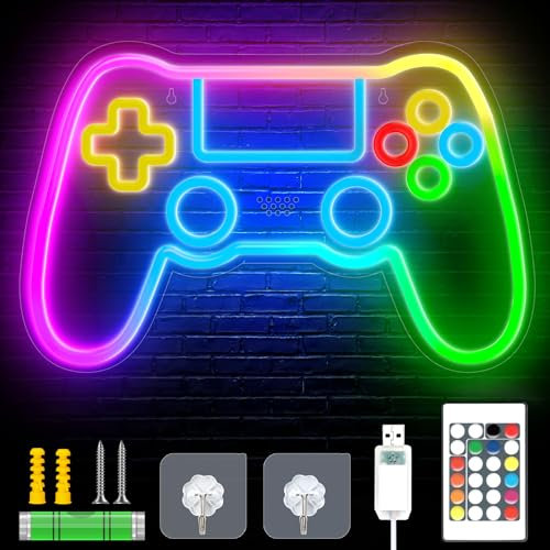 Neon Gaming Personalizado Gamepad con Forma de Mando, Luces Led Gamer para Habitacion Personalizables con Mando a Distancia y APP, Accesorios Decoracion Gaming