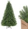 SALCAR Christmas Tree 6ft – 100% PE Injection Moulded Full & Realistic Artificial Xmas Tree with Sturdy Metal Stand and Odorless Branch Tips, Quick Setup