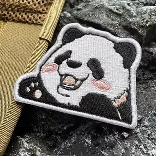 Patches Klett, Süßer Panda Aufnäher mit Klettverschluss, Pandabär Patches für Kleidung Rucksack Uniform Weste Jacken