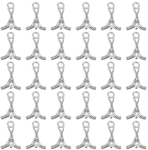 SUNNYCLUE 1 Box Mit 100 Feldhockey Anhängern Hockey Anhänger Baumelnde Legierung Antikes Splittermetall Sportball Anhänger Zur Schmuckherstellung Charms Zum Selbermachen von Halsketten Armbändern Ohrr