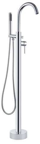 XJTNLB Mitigeur Douche Ilot Chrome Robinet Baignoire avec Douchette Poignée Simple Robinet Mitigeur Baignoire et Douche