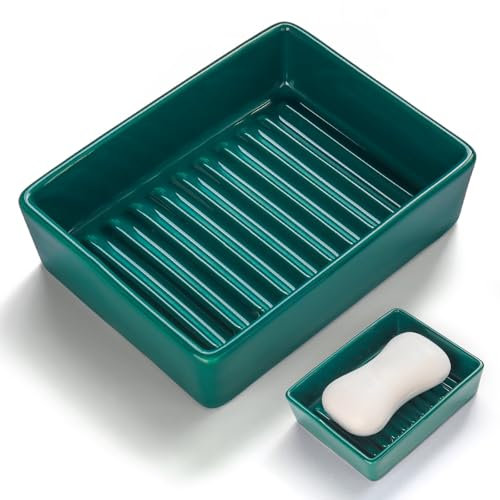 Simple Modern Keramik Seifenschalen, rechteckig (Dunkelgrün)