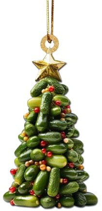 Christmas Tree Hanging Ornaments, Funny Pickle Cucumber Hanging Ornament, Acrylic Cucumber Pendant for Christmas Tree Decorations