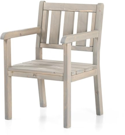 AMATA UNGURS Einzelbank Modernes Design - Wetterfeste Holzbank für Draußen, Terrasse, Hinterhof und Garten Feuerstellen - Ergonomischer und Langlebiger Stuhl, Zeitloses Design (Grau)