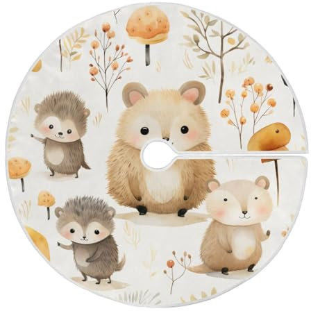 Personalisierter Weihnachtsbaumschmuck, Igel, Tier, braun, runde Dekorationen, gestrickt, klein, für schlanke Bäume, Party, Valentinstag, 91 cm, Weihnachten