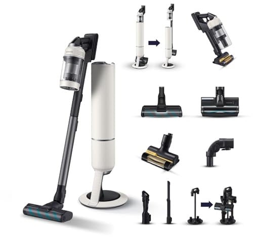 Samsung Scopa Elettrica Ricaricabile VS80F28DES/WA BESPOKE Jet AI LITE complete extra, Aspirapolvere Senza Filo, Clean Station, Potenza 280W, Fino a 120 Min di Autonomia, Beige