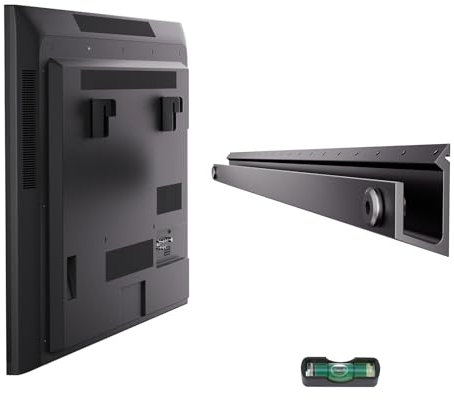 Aetubree Staffa da parete per TV a schermo piatto da 22-55, ultra sottile, resistente, per TV universale fino a 45 kg, VESA 400 x 400 mm, senza borchie, senza trapano, facile da installare (nero)