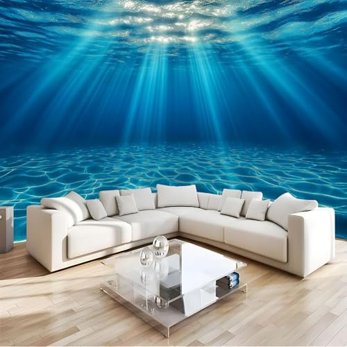 Fototapete 3D Unterwasser Wellen Druck, 250X175Cm (B×H) Seidenstoff Tapete Wandbild Fototapeten, Modern Wandtapete Schlafzimmer Wohnzimmer Kinderzimmer Moderne Wanddeko