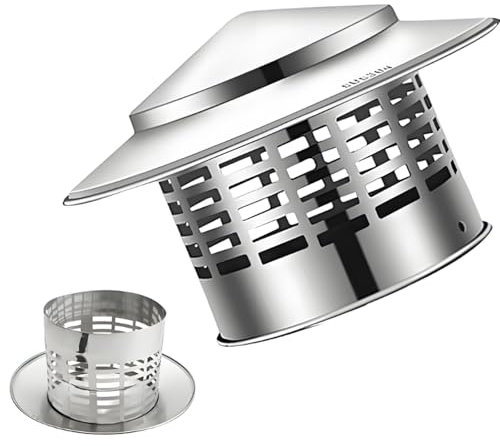 Generico Comignolo Cappello 110 Mm 160 Mm 200 Mm 250 Mm 300 Mm Cappellino per Camino in Acciaio Inox 304, Tappo Antipioggia per Camino, Cappuccio di Sfiato del Tetto(110mm/4.3in)