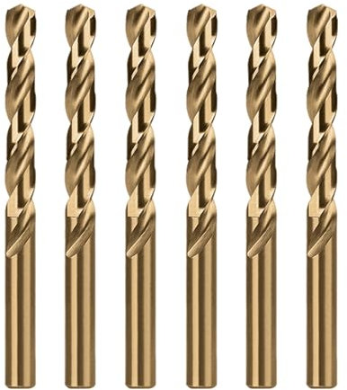 Misuyue M35 Foret Cobalt Metal 6mm, 6pcs HSS Forets Carbure Meche Metal Hélicoïdal Professional pour Inox Alliage Titane Cuivre Fer