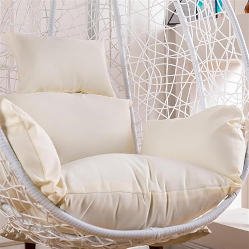 Housse de Coussin pour Chaise Suspendue en Forme D'œUf - Housse ImperméAble pour Chaise Suspendue D'ExtéRieur Simple avec Fermeture éClair (Housse Uniquement)(Beige)