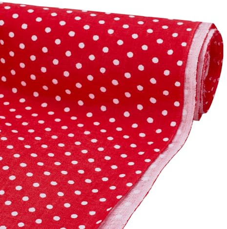 FINGERINSPIRE Paquete de telas Fat Quarters de lunares mini rojos para quilting 102x158cm Tela de patchwork de algodón para coser y hacer manualidades para artículos de manualidades hechos a mano