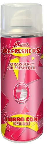 Swizzels - Air Freshener Turbo Can Spray, Strawberry Scent - High Volume Blast, Long Lasting, Eliminates Odour - Dry Mist Spray, Zero Residue - For Home, Office, Gyms & Vehicles - 400ml