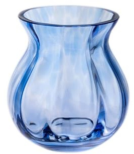 Dartington Crystal - Artisan Vase (Iron Blue, Round)