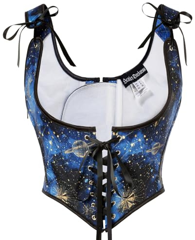 Renaissance Women's Corset Top Under-Bust Design Pointed Hem Blue Star 8