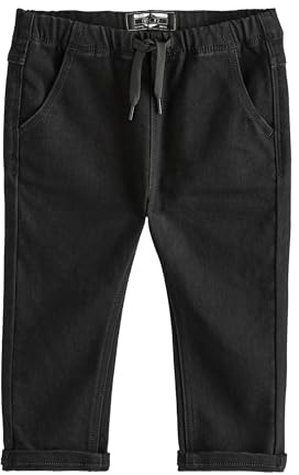 NEXT Jungen Superweiche Jeans mit Stretch zum Hineinschlüpfen Schwarz Denim 86-92