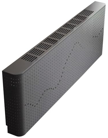 Elegant Black Steel Radiator Cover with Shelf Sturdy Ventilated Heater Shield for Living Room Bathroom & Bedroom Home Decor (47.2in/120cm)