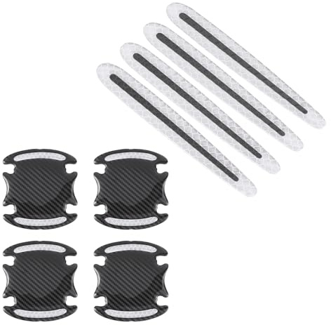 PATIKIL Car Door Handle Sticker, 8Pcs Carbon Fiber Anti-Scratches Vehicle Door Cup Protector Auto Door Handle Protective Film for Cars Trucks RV SUV, White