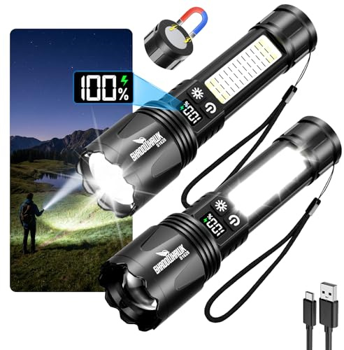 Shadowhawk Linterna recargable, 500000 lúmenes LEDS1628-2 piezas