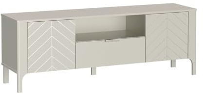 Masseno TV-Schrank Alicante 160 cm Fernsehschrank mit 1 Schubladen und 3 Türen TV-Lowboard für Wohnzimmer Modern 160x40,5x57 cm Kaschmir
