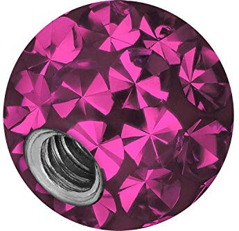 PIERCINGLINE Universelle Schraubkugel KRISTALLE + EPOXY Piercing Aufsätze Kugel Ersatz Pink 4 x 1,2 mm