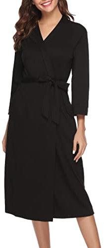 iClosam Vestaglia Kimono Donna Cotone Lunga Accappatoi e Vestaglie Leggero Con Scollo a V Da Camera Camicia da Notte Per Casa S-XXL