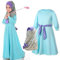 FeiliandaJJ Baby Mädchen Muslimische Kleider Kleinkind Blau Länge Kleid mit Kopftücher Lange Ärmel Prinzessin Kleid Abaya Robe Länge Kleid Islamische Kleidung (120(5-6 Years), Blau)