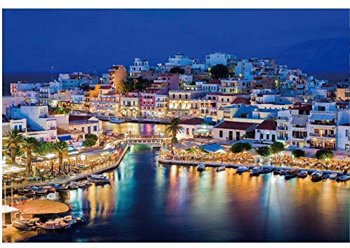ZSFFSZ 1000 Stücke Berühmte Insel Kreta Erwachsene Puzzle DIY Charming Nacht Landschaft Puzzles Spielzeug Cartoon
