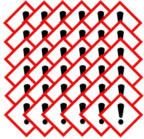 TE-Office 100 Stück GHS Gefahrstoff Gefahrstoffsymbole Etiketten Aufkleber Gefahrstoffkennzeichnung Gesundheitsschädlich GHS 07 10x10 mm Schild Mehrfarbig