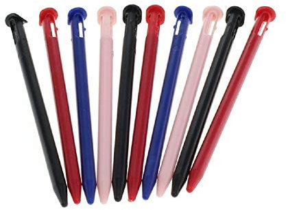 subtel - Pack de 10x Stylets pour Nintendo New 3DS - Stylet Tactile Haute précision pour Jouer à Vos Jeux vidéo sans rayer l'écran Couleur Rouge, Rose, Bleu, Noir