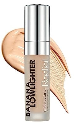 Rodial Banana Lowlighter 5.5ml, Flüssiger Concealer mit gelbem Unterton, Gesichts-Concealer mit seidigem, schimmerfreiem Finish, feuchtigkeitsspendende Formel mit Hyaluronsäure, Vitamin E und Koffein