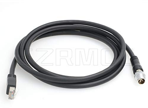 SZRMCC M12 8 Pin X-Coded Stecker auf RJ45 Ethernet Kabel Cat7e Gigabit Geschirmtes Wasserdicht Kabel für Basler GigE Cognex In-Sight Vision Industrial Kamera Sensors (Schwarz,10m)