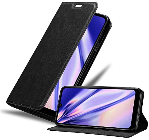 Cadorabo Hülle kompatibel mit LG K40S aus Premium Kunst Leder Flip Klappbare Stoßfeste Magnetische [Standfunktion] [Kartenfächern] Cover Hülle für LG K40S Tasche in Schwarz