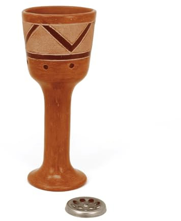 PALOSANTO - Brucia Incenso Copalera con Manico SAHUMADOR – Realizzato Artigianalmente in Terracotta in Ecuador – Ideale per Cerimonie e Purificazioni - Bruciatore di incenso per Grani, Coni, Trucioli