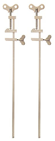 KAKURI Bar Clamps for Woodworking 14 HATAGANE Japanese Wood Clamps, Metal Parallel Clamps Tool Set 2 Pcs, Steel Silver, Made in JAPAN