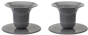 Kunstindustrien® The Bell Kerzenhalter Stabkerze, in 16 Farben erhältlich, Minimalistischer Kerzenständer aus Eisen, Candle Holder für Kerzen mit Durchmesser von 21-23 mm, 2er-Set (Anthrazit)