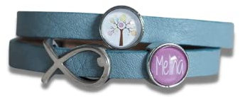 Personalisierbares Lederarmband zur Einschulung – Schieber mit Namen, Datum oder Motiv – Geschenk zum Schulanfang für Schulkind – Armband aus hochwertigem Leder & Edelstahl