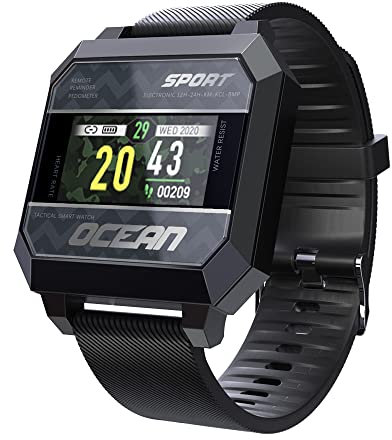 SDTYYP LOKMAT OCEAN 2 Pulse anti-trötthet digitala armbandsur fitnessmätare män smartklocka med smart fjärrkontroll för Android iOS (svart)