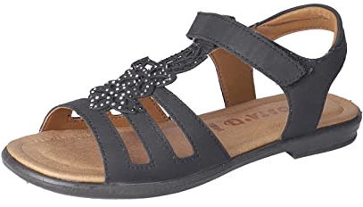 RICOSTA Mädchen Riemchensandalen Amira,Kinder Sandalen,WMS:Mittel,Kinderschuhe,Sommerschuhe,Freizeitschuhe,offene Schuhe,schwarz (090),38 EU