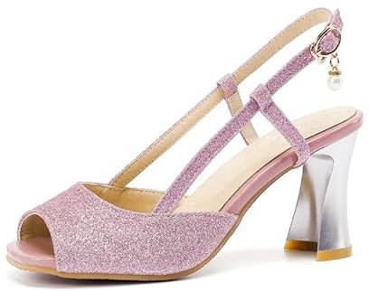 Zt21151 - Sandali da donna con tacco alto, Lilla, 47 EU