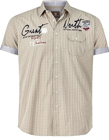 Jan Vanderstorm Homme Chemise À Manches Courtes Ajule Beige, 4XL (XXXXL) - 49/50