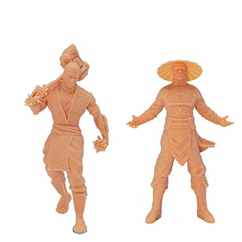 ZEDACAKAI (2 Stück 1/43 Maskierte Kampfsport-Ninja-Miniatur-Modell GK muss von Ihnen selbst gefärbt werden