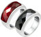 Whoiy Silber Ringe Ehe, Ringe FüR Paare Edelstahl 2 Stück 7.8mm Ring mit Schwarzem und Rotem Zirkonia für Hochzeit Versprechen