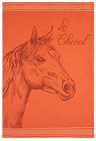 Coucke Geschirrtuch Pferd, Baumwolle, Gelb, 50 x 75 cm, maschinenwaschbar