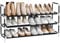 SONGMICS 3-Tier Shoe Rack, Shoe Storage for Hallway Closet, Slim and Space-Saving, Metal Frame, Non-Woven Fabric Shelves, Black LSH053B01